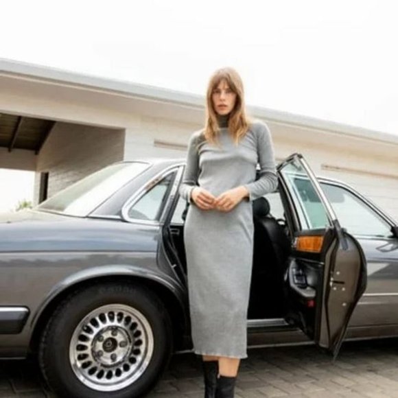 ZARA SHINY HIGH NECK DRESS, NWT, size S - Picture 1 of 15